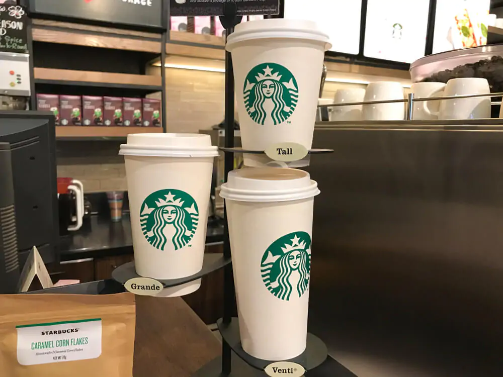 what are the starbucks cup sizes